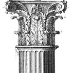 chapiteau corinthien élégant, décoré de feuillage d’acanthe.