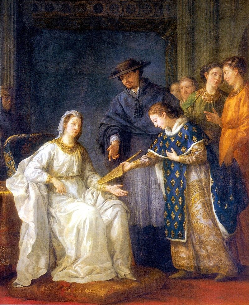 Saint-Louis confiant la régence à sa mère Blanche de Castille un toile du 18e siècle par Joseph Marie-Vien