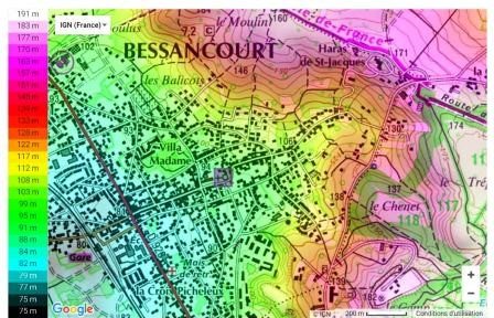 Plan topographique de Bessancourt 